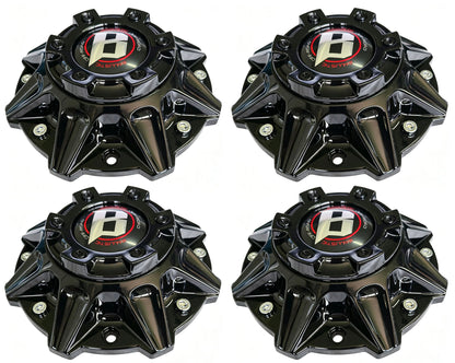 Wheel Center Cap Gloss Black Ballistic 845 Morax LG1208-33 SGD0010 Hub Cap WXORGB,4PC
