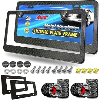 1pc Car 350Z License Plate Frame Cover Holder Porotector Black Stainless Steel