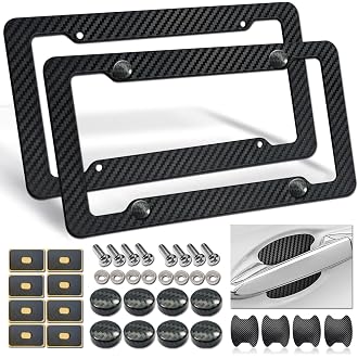 2pcs Car FR-S License Plate Frame Cover Holder Porotector Black Stainless Steel