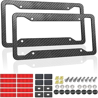2pcs Car FR-S License Plate Frame Cover Holder Porotector Black Stainless Steel