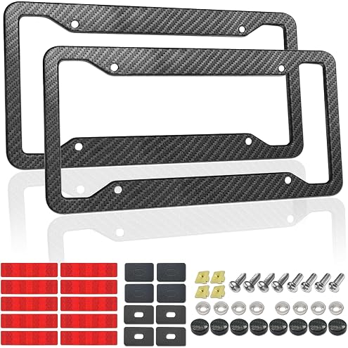 2pcs Car FR-S License Plate Frame Cover Holder Porotector Black Stainless Steel