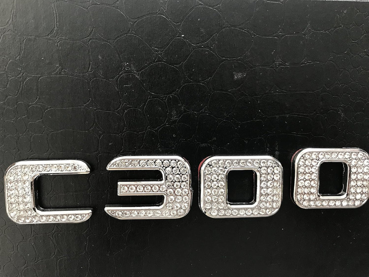 C300 Trunk Side Badge Silver Bling Letter Emblem Crystal for Mercedes Benz Ice O