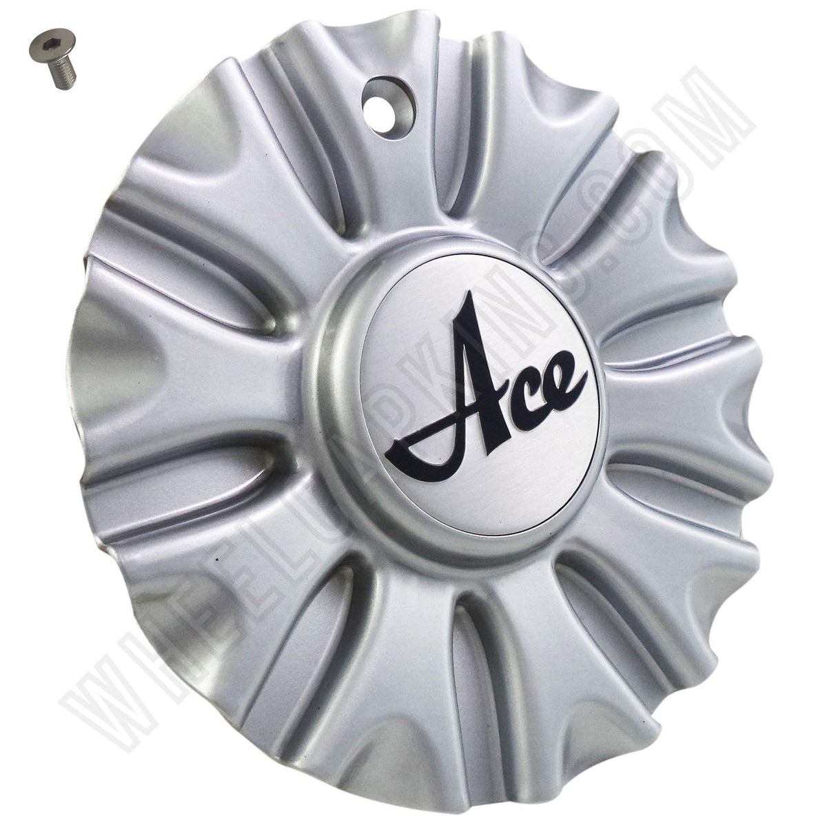 Ace Wheels Silver Custom Wheel Center Cap (1 CAP)