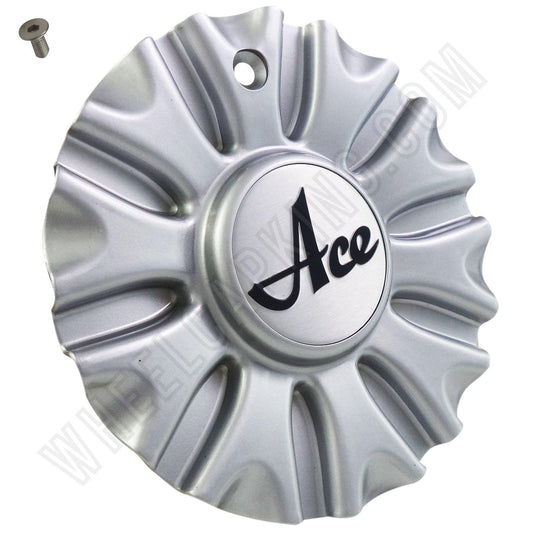 Ace Wheels Silver Custom Wheel Center Cap (4 CAPS)