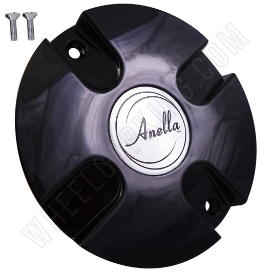 Anella Wheels Gloss Black Custom Wheel Center Caps # C172 (1 CAP)