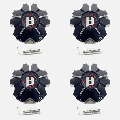 Ballistic Off-Road Wheel Center Cap Matte Black WX-10-CAP (4 CAPS) + SCREWS
