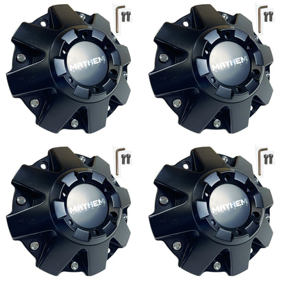 Mayhem Tank Assualt Matte Black Center Cap C108040B01 / C108010MB01 (4 CAPS)