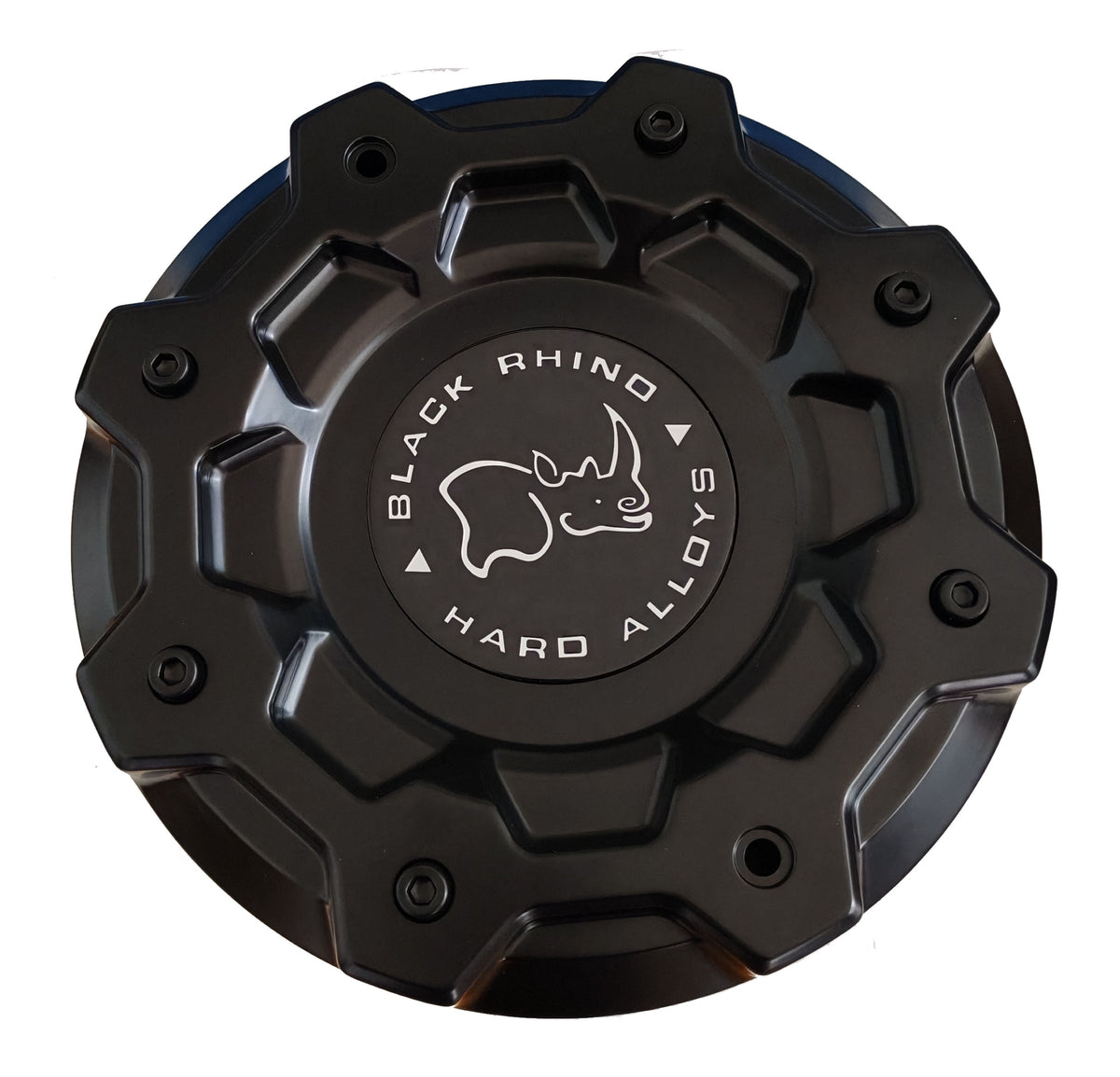 Black Rhino PSC014BLA matte black center cap angled view