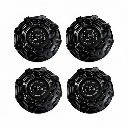 Set of four Black Rhino PSC014BLA gloss black wheel center caps