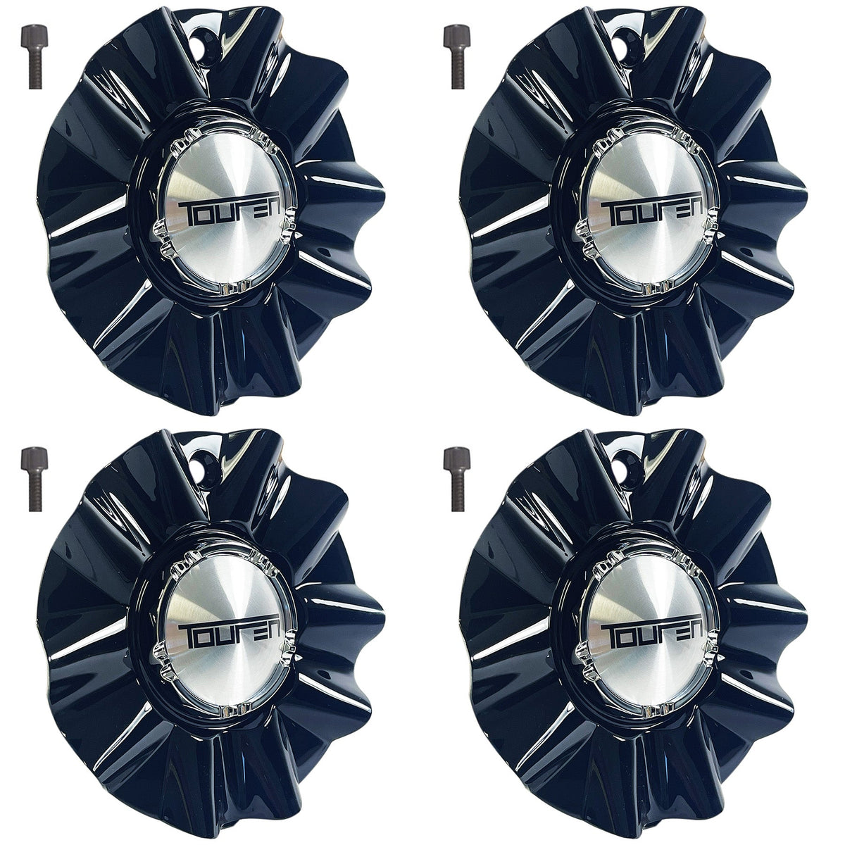 Touren Wheels Rim Center Hub Cap Gloss Black 3222 TR22 Wheels # C103222B (4 CAPS)