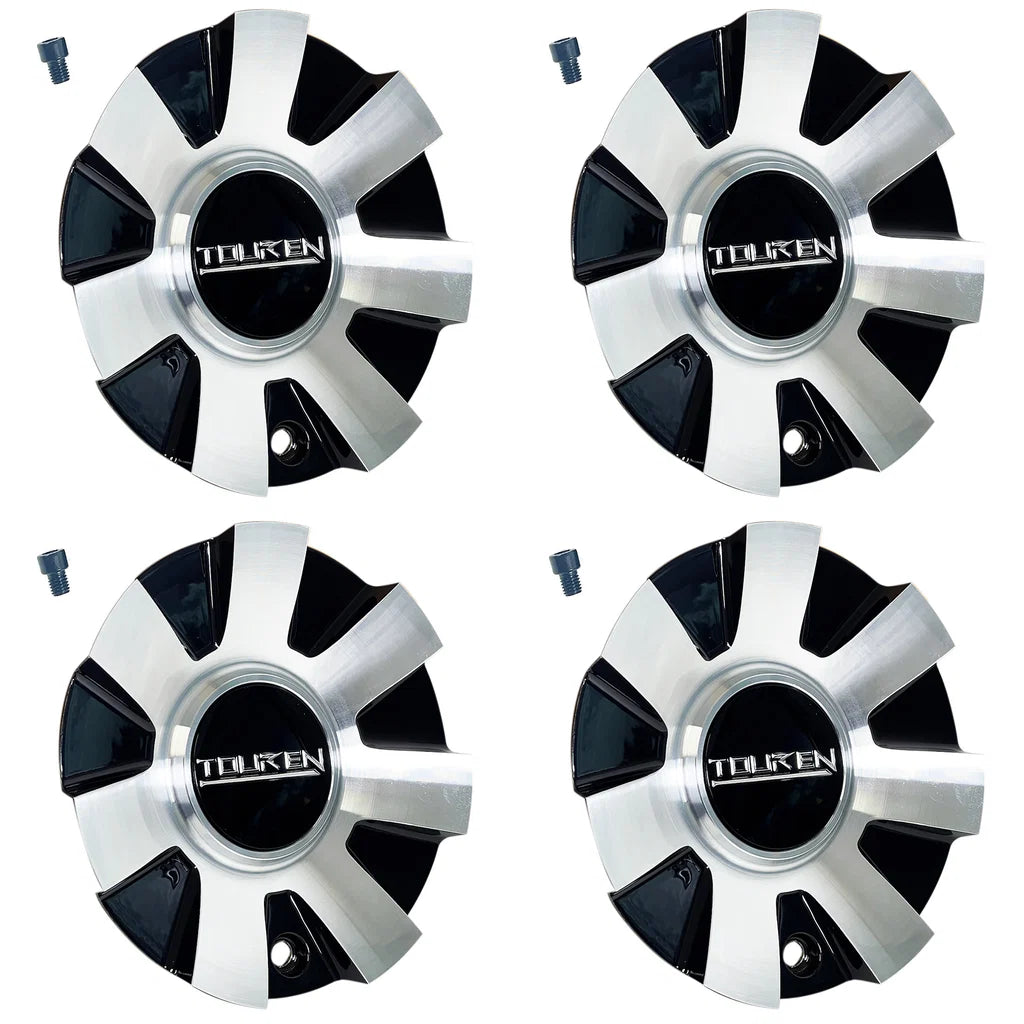 Set of four TOUREN TR60 3260 black wheel center caps