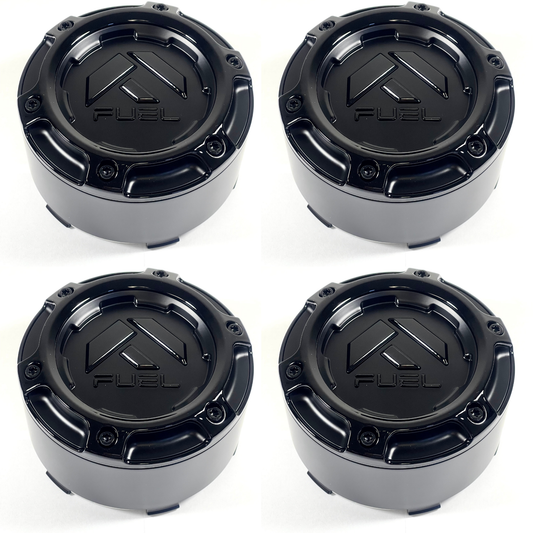 Fuel Off-Road Gloss Black Black logo Wheel Center Cap 1005-49GBLD SNAP IN NEW (4 CAPS)