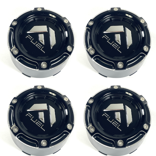 Fuel Gloss Matte Black Wheel Center Cap Snap Open-End Closed-End # 1005-50SNBL (4 CAPS)