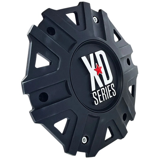 KMC XD822 M-959SB satin black wheel center cap front view