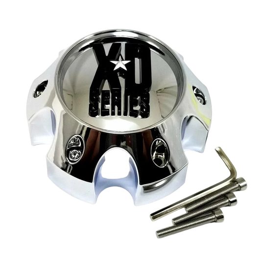 KMC XD 1079L145 chrome wheel center cap front view