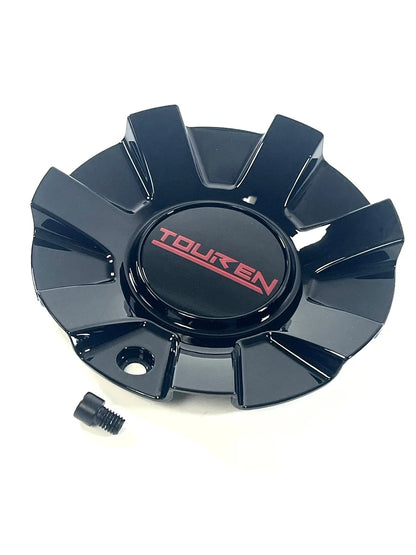 TOUREN 3260 16"/17" Gloss Black/Red Wheel Center Cap C1032601R (1Pc)