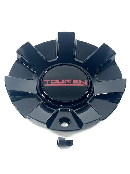 TOUREN 3260 16"/17" Gloss Black/Red Wheel Center Cap C1032601R (1Pc)