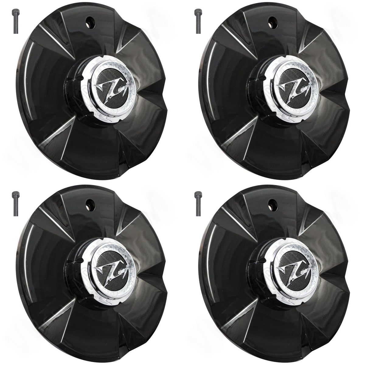 Zinik Wheels Gloss Black Custom Wheel Center Caps # Z20 / SY-CAP (4 CAPS)